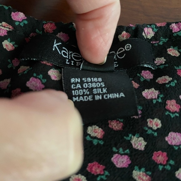 Karen Kane 100% Silk Boho Floral Lace Bell Sleeve Blouse | Size S - Picture 10 of 11